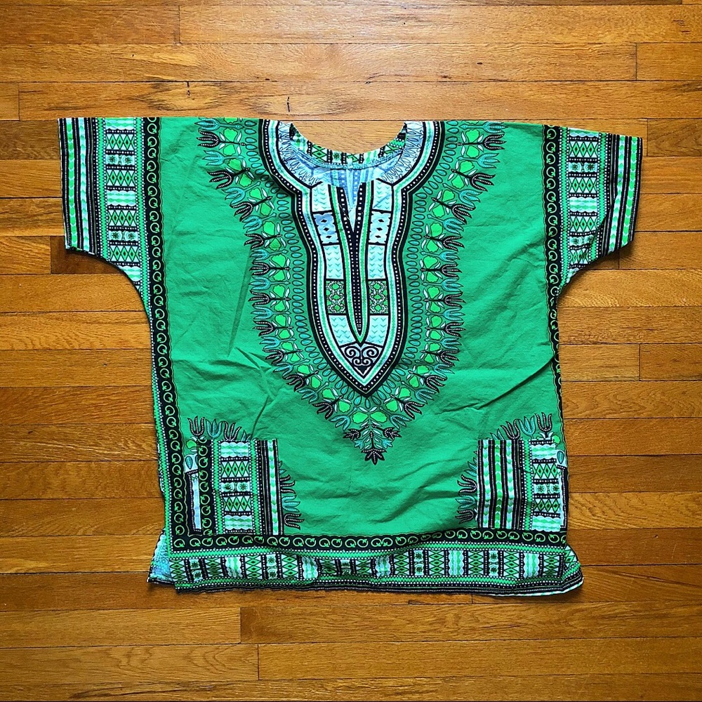 βSOLDβ African Dashiki Green XXL (fits small) - Picture 1 of 3